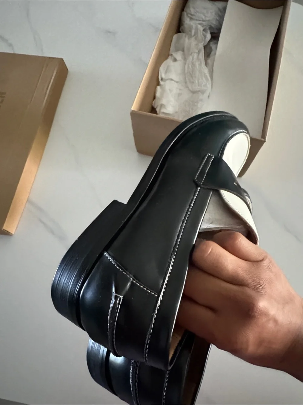 NATAN BLACK/WHITE LEATHER